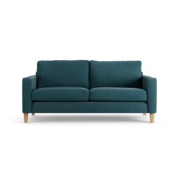 Habitat Flint Fabric 3 Seater Sofa - Teal - Ash Leg