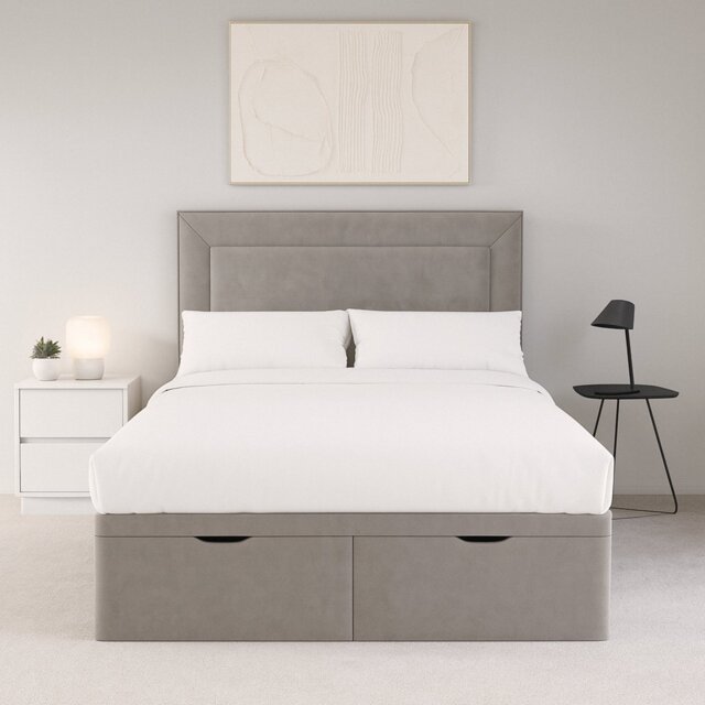 Millbrook Border Double Fabric EndLift Ottoman Bed - Natural