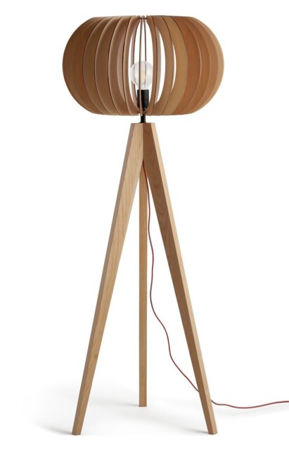 Habitat Achille Ash Wooden Tripod Floor Lamp - Oak