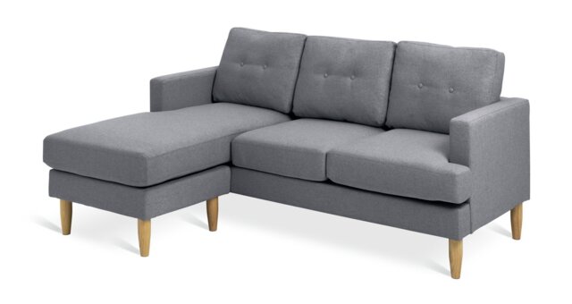 Habitat Joshua Fabric Reversible Chaise Corner Sofa-Charcoal