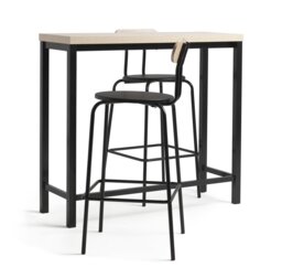 Habitat Zayn Black Bar Table & 2 Black Chairs
