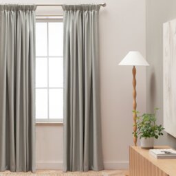 Habitat Blackout Pencil Pleat Curtains - Dove Grey- 228x228cm