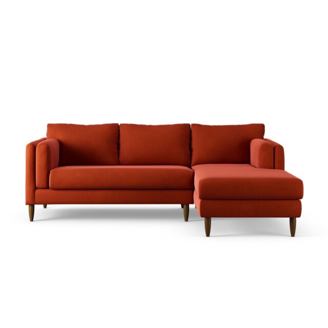Habitat Newington Right Hand Corner Sofa - Orange - Dark Leg