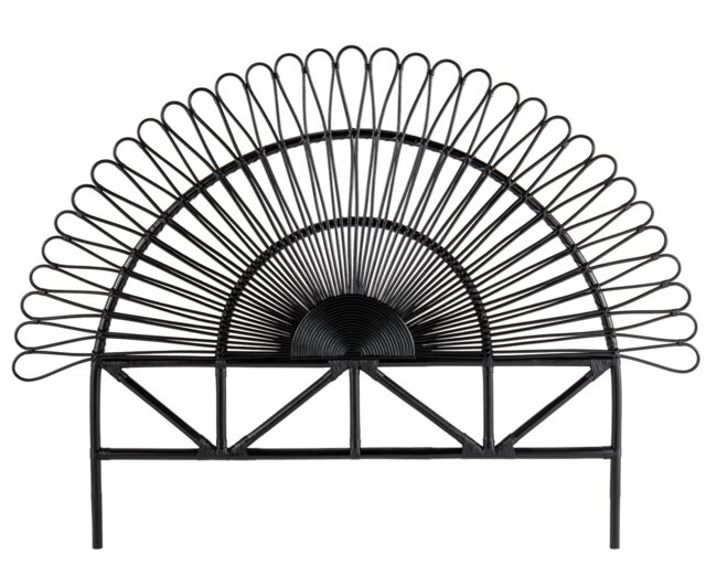 Habitat Merak Rattan Kingsize Headboard - Black