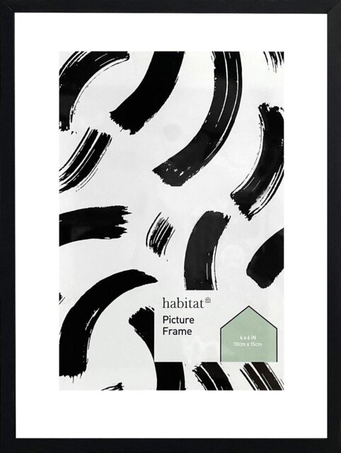 """Habitat Black Metal Floating Picture Frame - 4x6"""""""