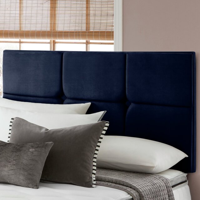 Silentnight Arezzo Velvet Kingsize Headboard - Maritime