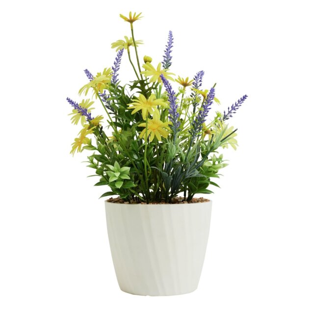 Garden By Sainsbury's Artificial Yellow Flowers In Pot