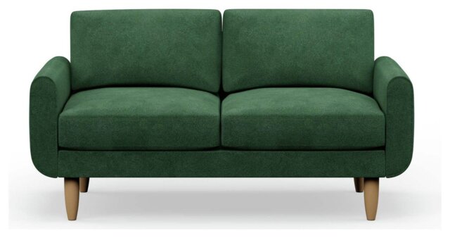 Hutch Velvet Round Arm 2 Seater Sofa - Sage Green