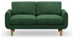 Hutch Velvet Round Arm 2 Seater Sofa - Sage Green