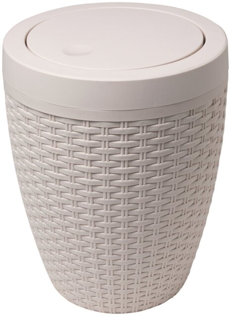 Addis Rattan Bathroom Bin - Cream