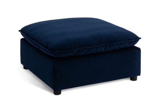 Habitat Willow Velvet Footstool - Navy