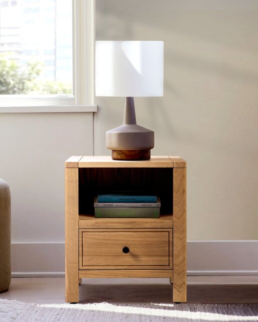 Habitat Finchley 1 Drawer Bedside Table - Oak