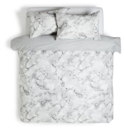 Habitat Marble White & Black Bedding Set - Single