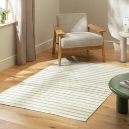 Habitat Stripe Green Flatweave Rug - 120x170cm