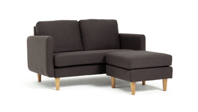 Habitat Remi Fabric 2 Seater Chaise Sofa - Charcoal