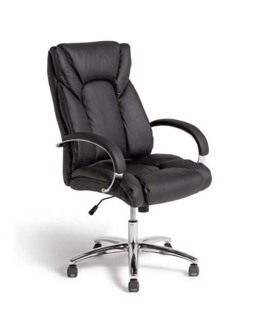 Habitat Leather Mix Manager Office Chair Black by Habitat