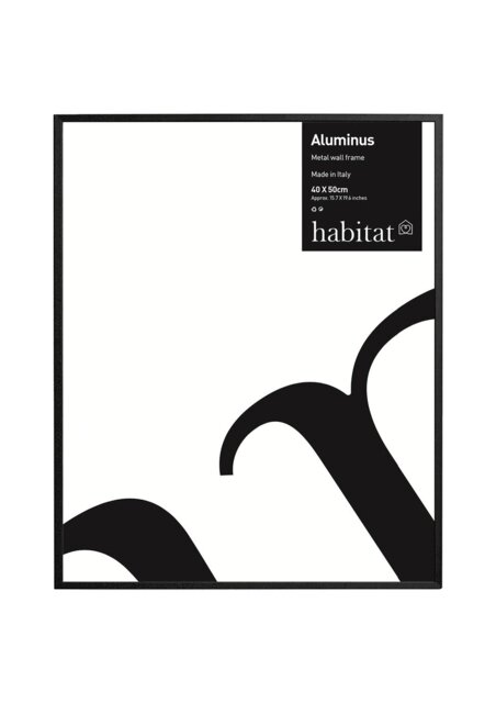 Habitat Aluminus Black Metal Picture Frame - 40X50cm