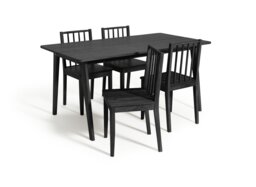 Habitat Nel Black Dining Table & 4 Black Chairs