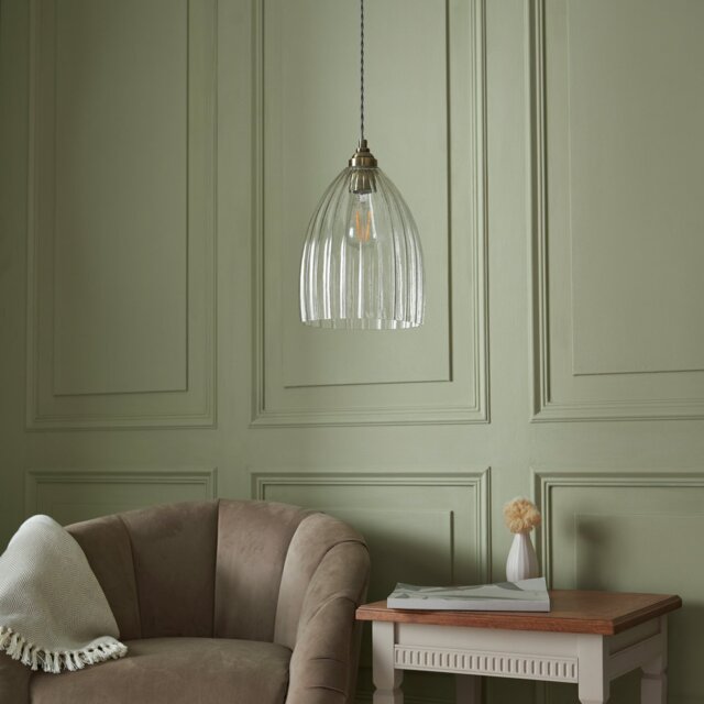 Shore Light Quill Glass Pendant Light - Antique Brass