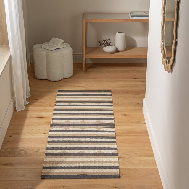 Habitat  Scalloped Stripe Runner - 66x200cm