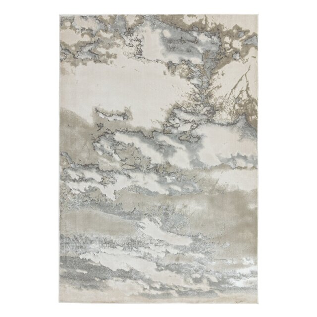 Asiatic Aurora Shiny Marble Grey Cut Pile Rug - 120x170cm