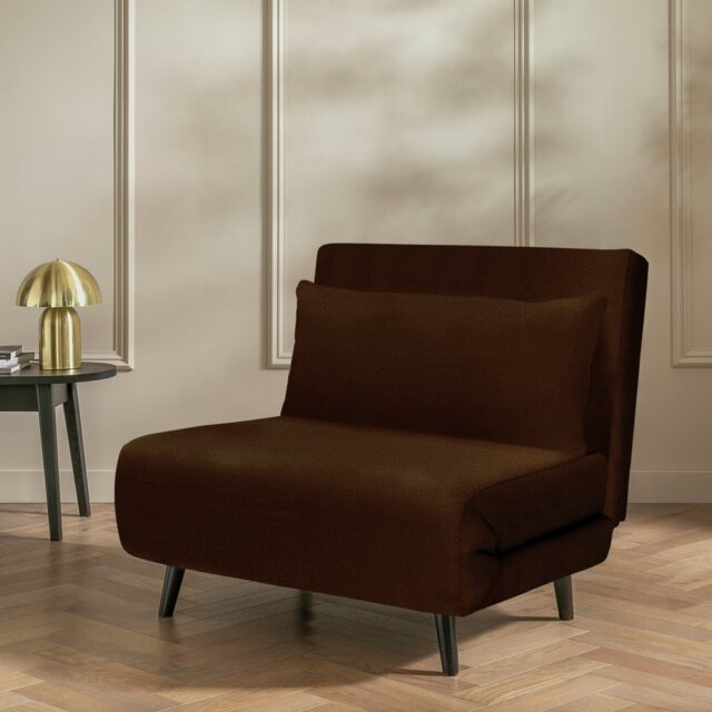 Habitat Roma Single Velvet Chairbed - Chocolate