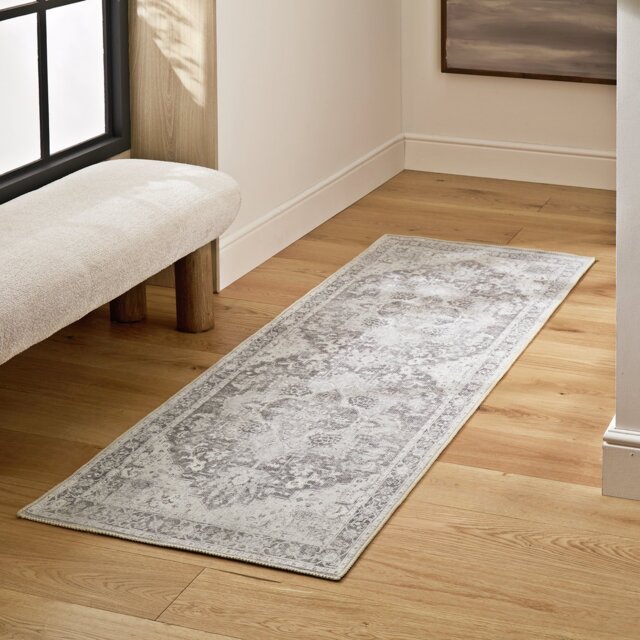 Habitat Vintage Effect Grey  Runner - 66X200cm