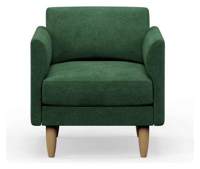 Hutch Velvet Curve Arm Armchair - Sage Green