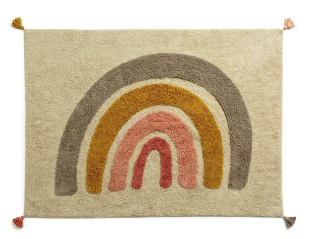 Habitat Kids Rainbow Natural Cotton Flatweave Rug -120x170cm