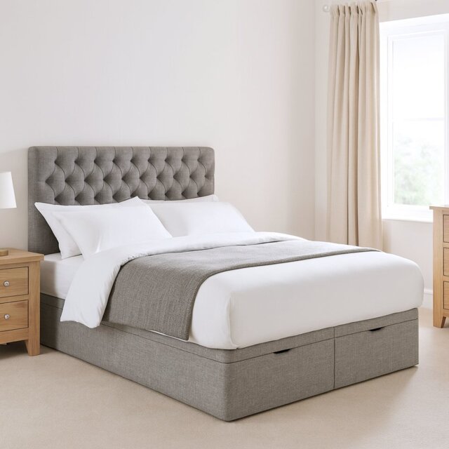 Millbrook Chester Superking Fabric EndLift Ottoman Bed- Grey