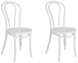 Habitat Larsa Pair of Solid Wood Dining Chairs - White