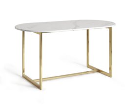 Habitat Vivien 6 Seater Marble Effect Dining Table - White