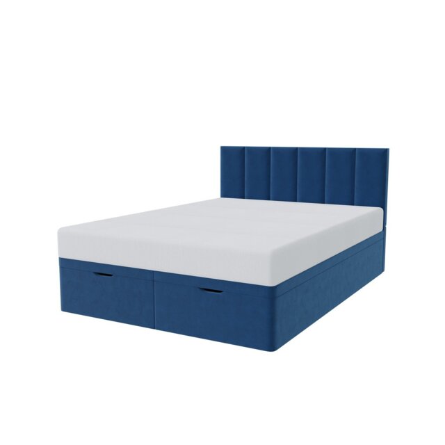 Millbrook Piper Kingsize Fabric End Lift Ottoman Bed - Blue