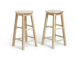Habitat Pair of Solid Wood Kitchen Stools
