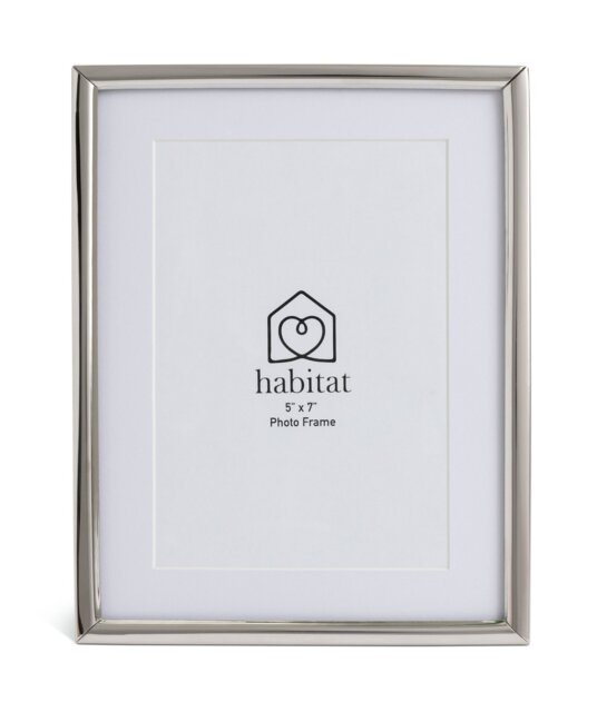"""Habitat Skinny Silver Metal Picture Frame - 5x7"""""""