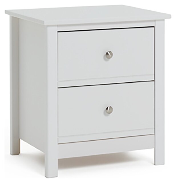 Habitat Brooklyn 2 Drawer Bedside Table - White