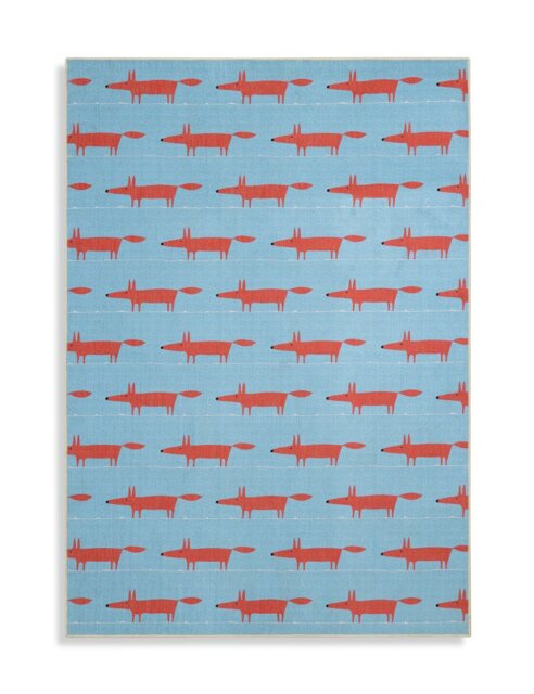 Habitat x Scion Mr Fox Printed Rug - 160 x 230cm - Blue