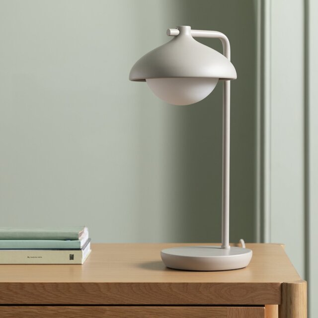 Habitat Acorn Metal Desk Lamp - Latte