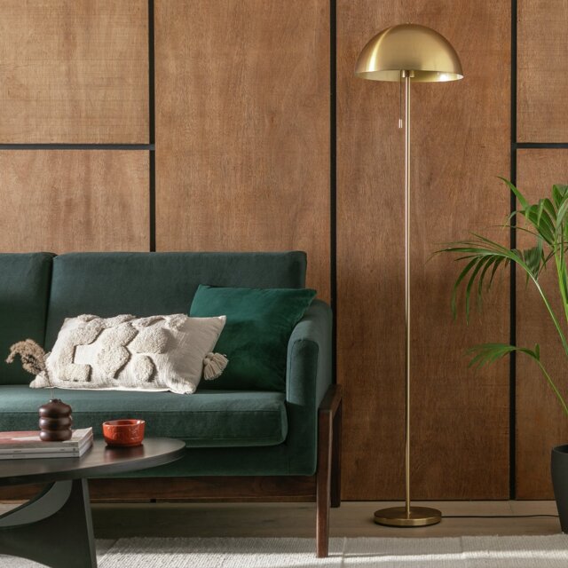 Habitat Mushroom Floor Lamp - Brushed Brass