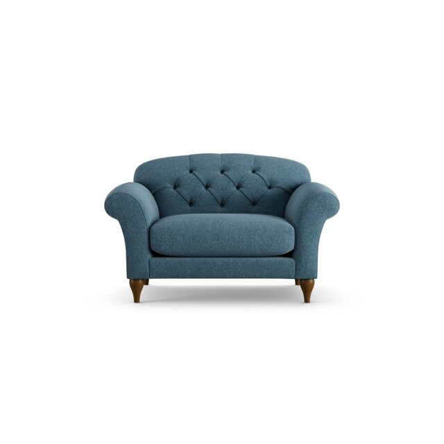 Habitat Brooker Fabric Cuddle Chair - Blue - Dark Leg