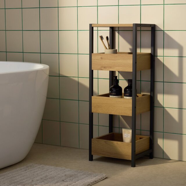 Argos Home Loft Living 4 Tier Boxed Shelving Unit - Oak