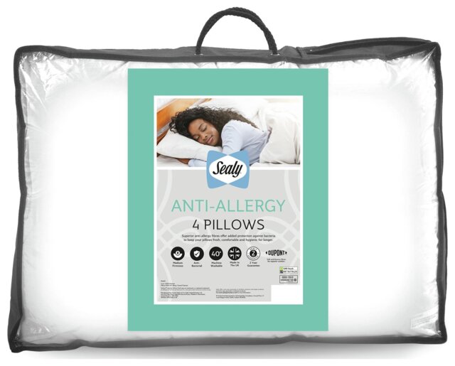 Sealy Anti-Allergy Medium Firm Pillow - 4 Pack