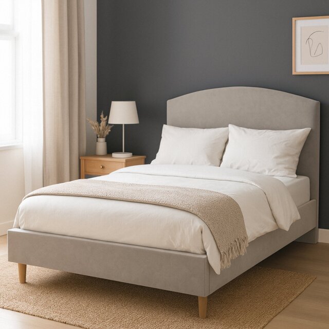 Millbrook Archer Kingsize Fabric Bed Frame-Natural