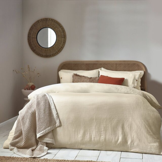 Yard Lark Cotton Muslin Natural Bedding Set - Super king