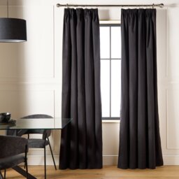 Habitat Blackout Pencil Pleat Curtains - Black - 228x228cm