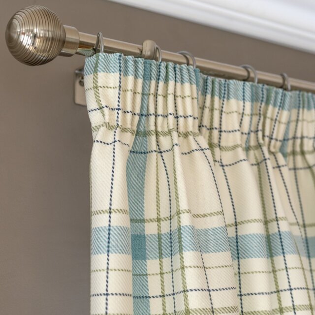 Habitat Check Pencil Pleat Curtains - Blue -168x229cm