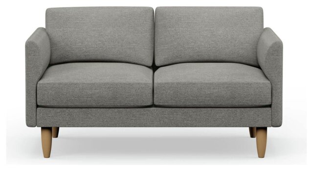 Hutch Fabric Curve Arm 2 Seater Sofa - Dove Grey