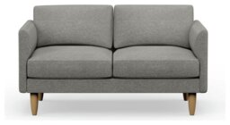 Hutch Fabric Curve Arm 2 Seater Sofa - Dove Grey