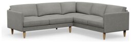 Hutch Fabric Curve Arm 6 Seater Corner Sofa - Dove Grey