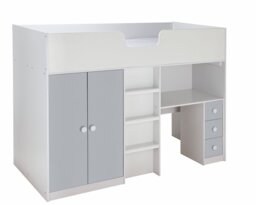 Habitat Jackson Shorty Highsleeper Bed Frame - White & Grey